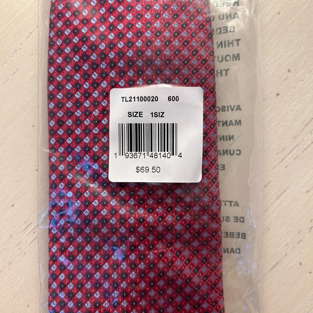 Tommy Hilfiger Red and Blue Patterned Tie